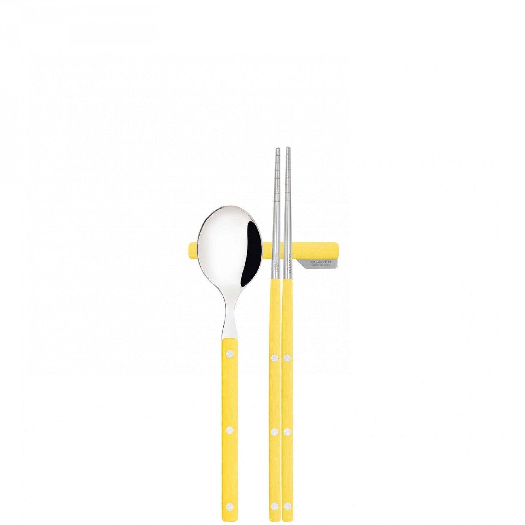 Allegra Chopsticks Set for 2 - Bright Yellow-Casa Bugatti USA