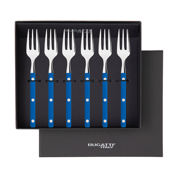 Allegra Cocktail / Cake Fork Set - Mid Blue