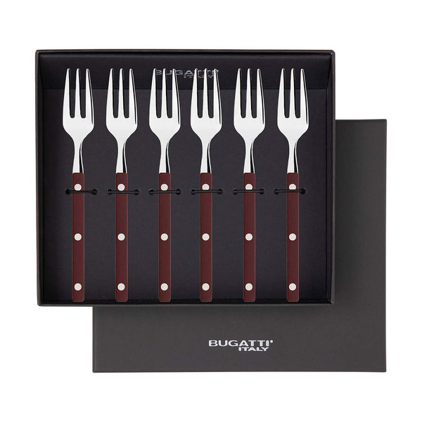 Allegra Cocktail / Cake Fork Set - Brown
