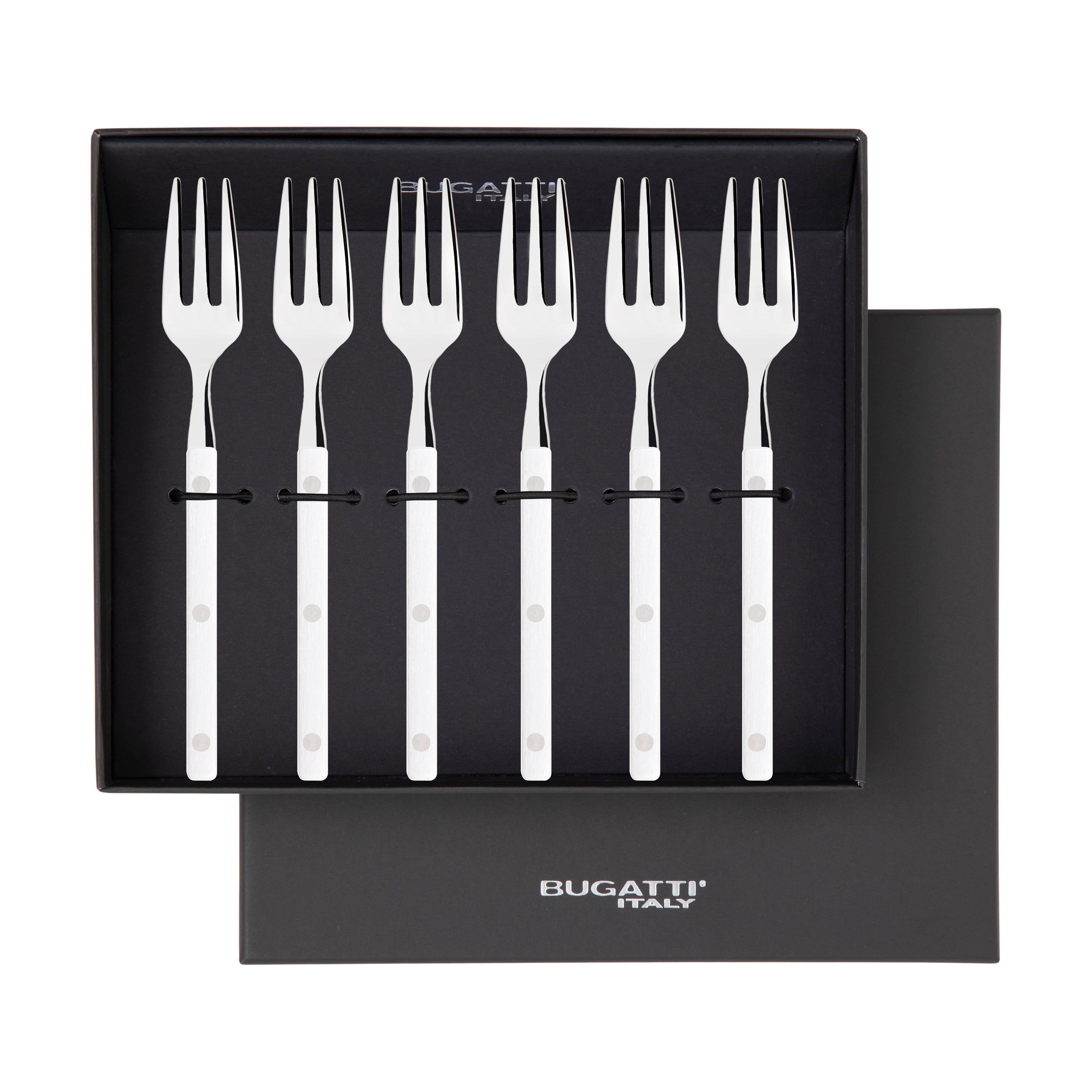 Allegra Cocktail / Cake Fork Set - White-Casa Bugatti USA