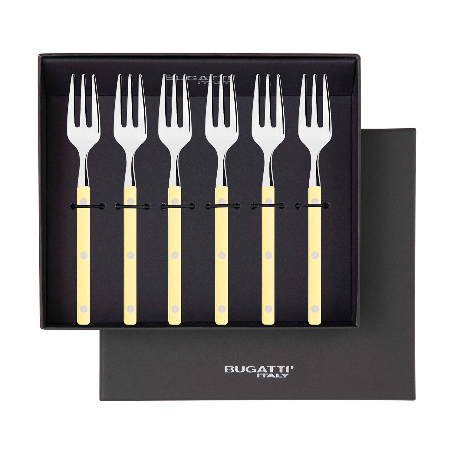 Allegra Cocktail / Cake Fork Set yellow dragon-Casa Bugatti USA