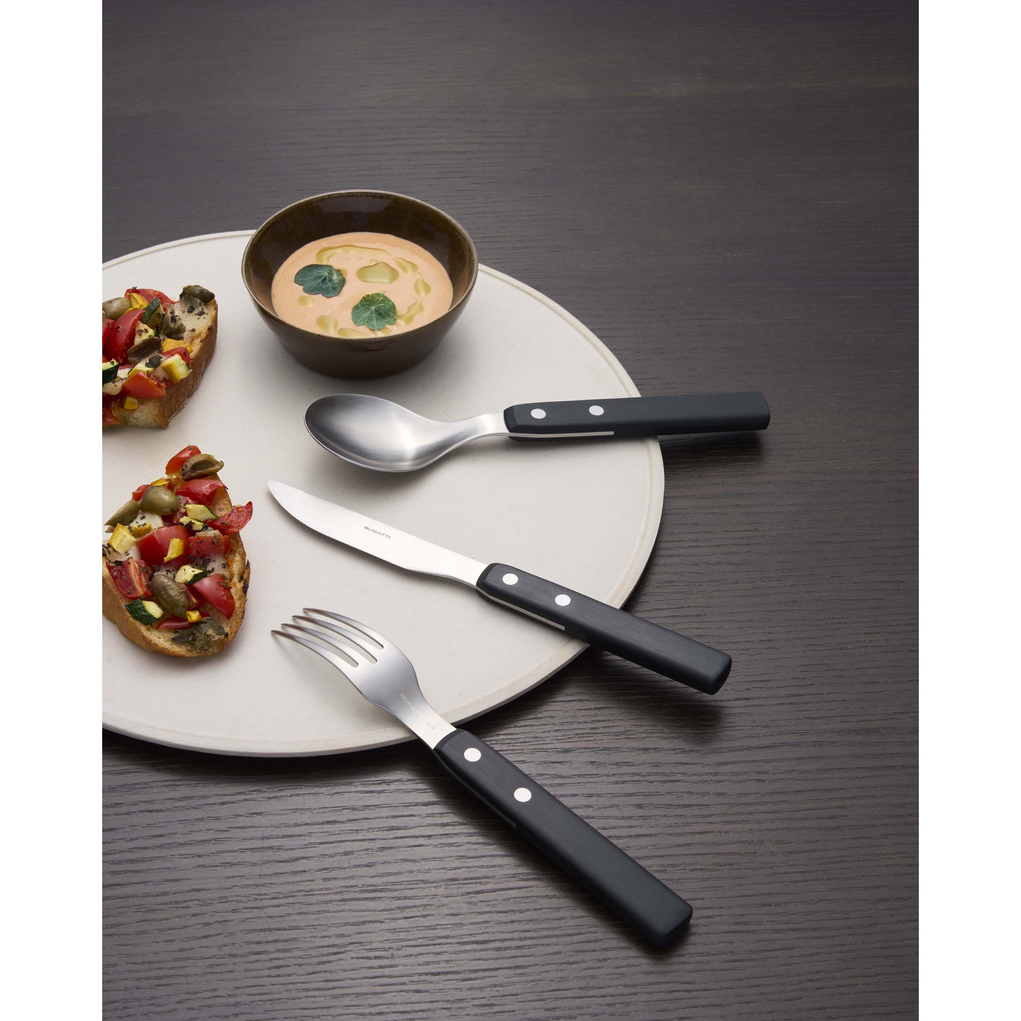 ALPI 5 Piece Place setting - Black-Casa Bugatti USA