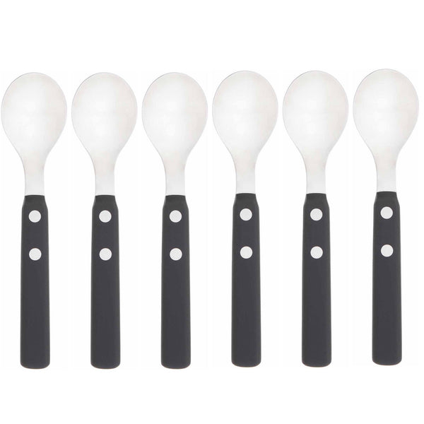 ALPI 6 Piece Coffee Spoon Set - Black-Casa Bugatti USA