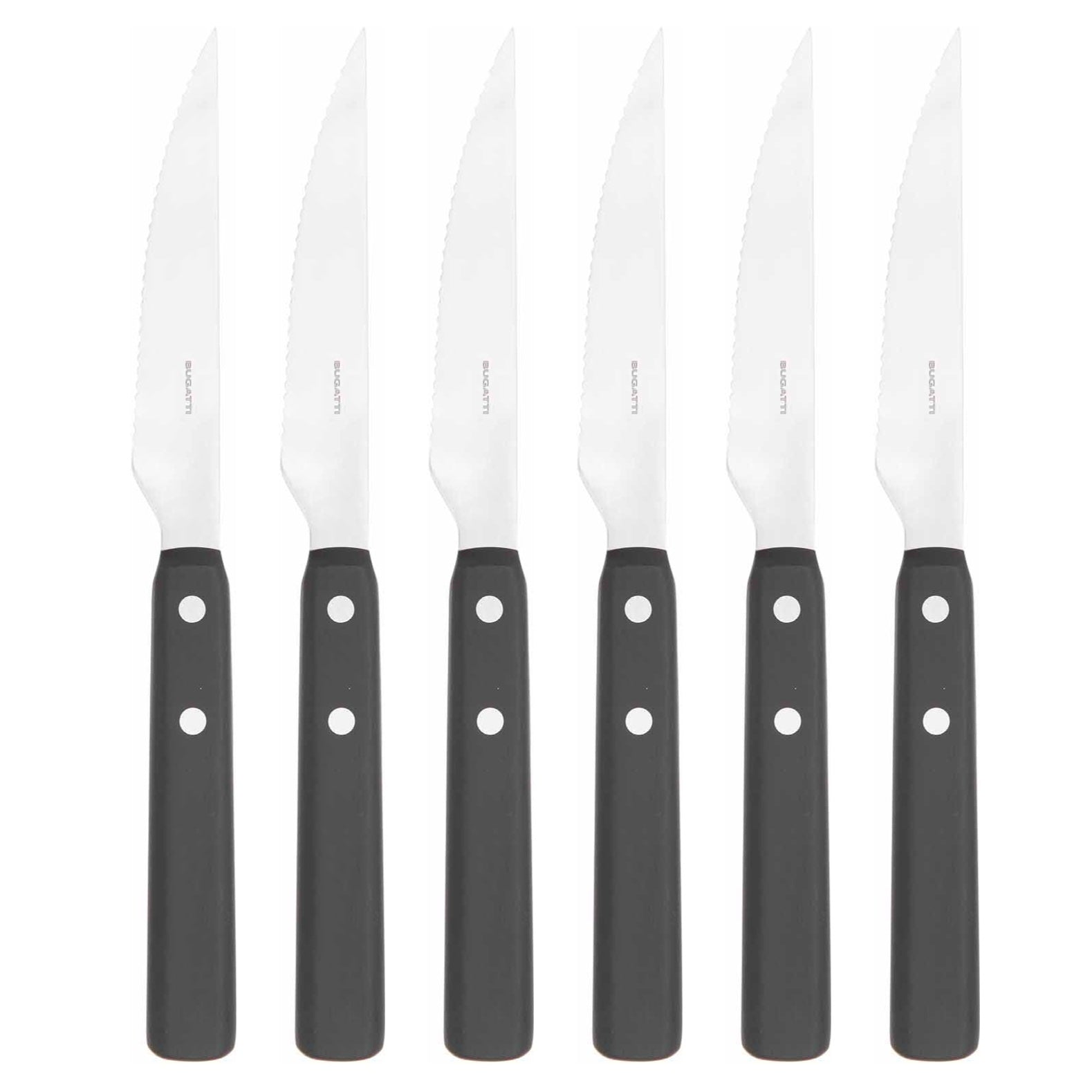 ALPI 6 Piece Steak knife Set black-Casa Bugatti USA