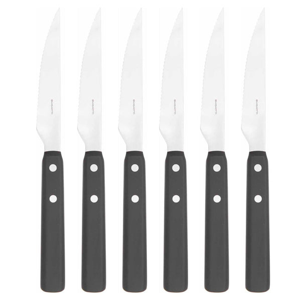 ALPI 6 Piece Steak knife Set black-Casa Bugatti USA