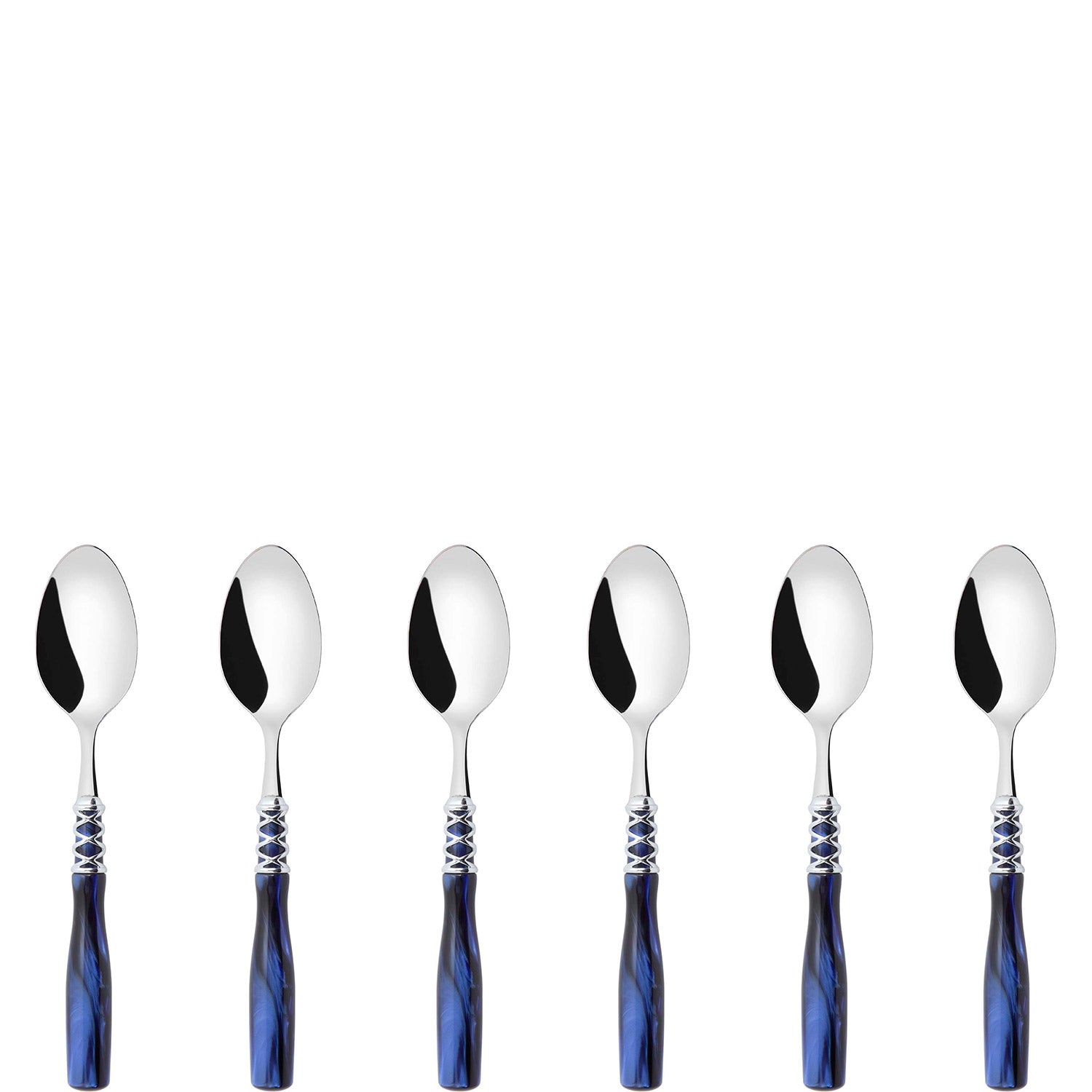 Arianna Brilliant 6 Piece Coffee Spoon Set in gift box - Royal Blue-Casa Bugatti USA