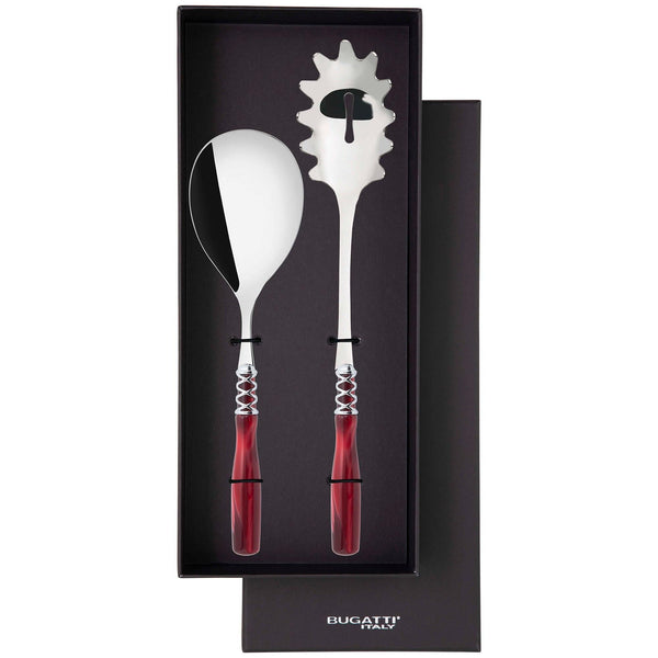 Arianna Brilliant 2 Piece Pasta Set in gift box - Burgundy-Casa Bugatti USA