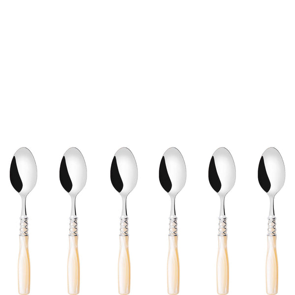 Arianna Brilliant 6 Piece Coffee Spoon Set, Ivory — Casa Bugatti