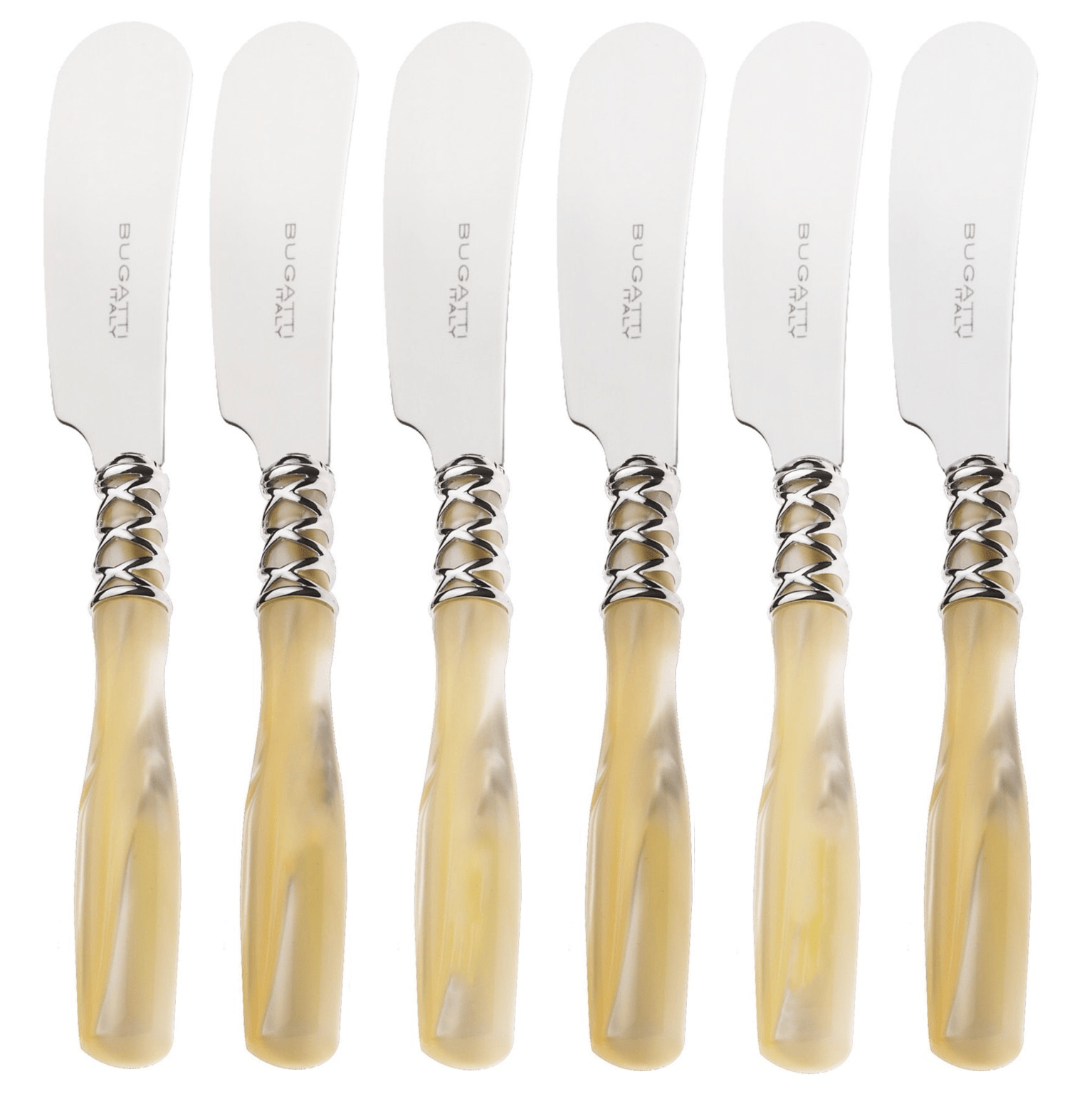 Arianna Spreader / Butter Knife Set - Ivory-Casa Bugatti USA