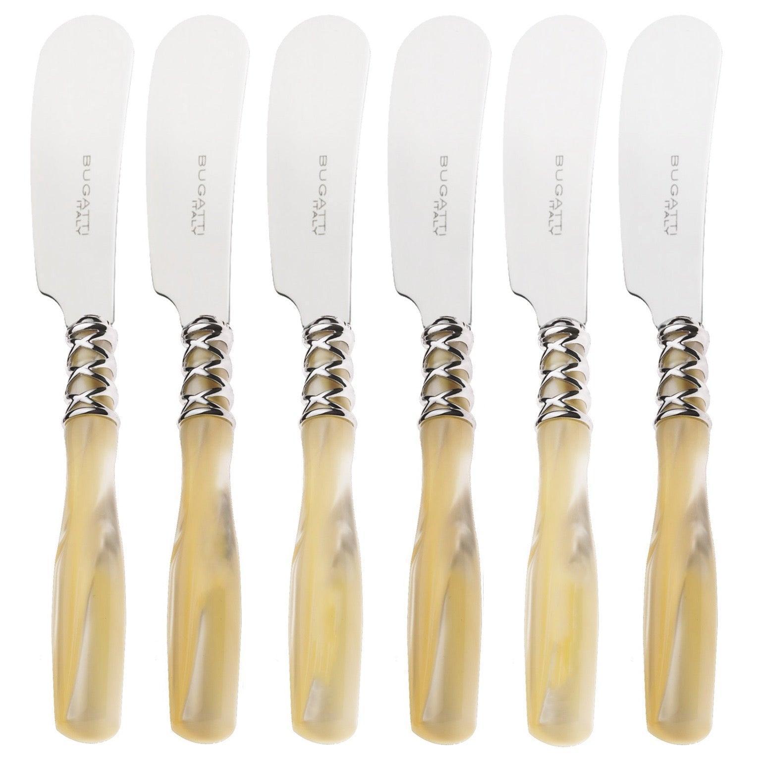 Arianna Spreader / Butter Knife Set - Ivory-Casa Bugatti USA