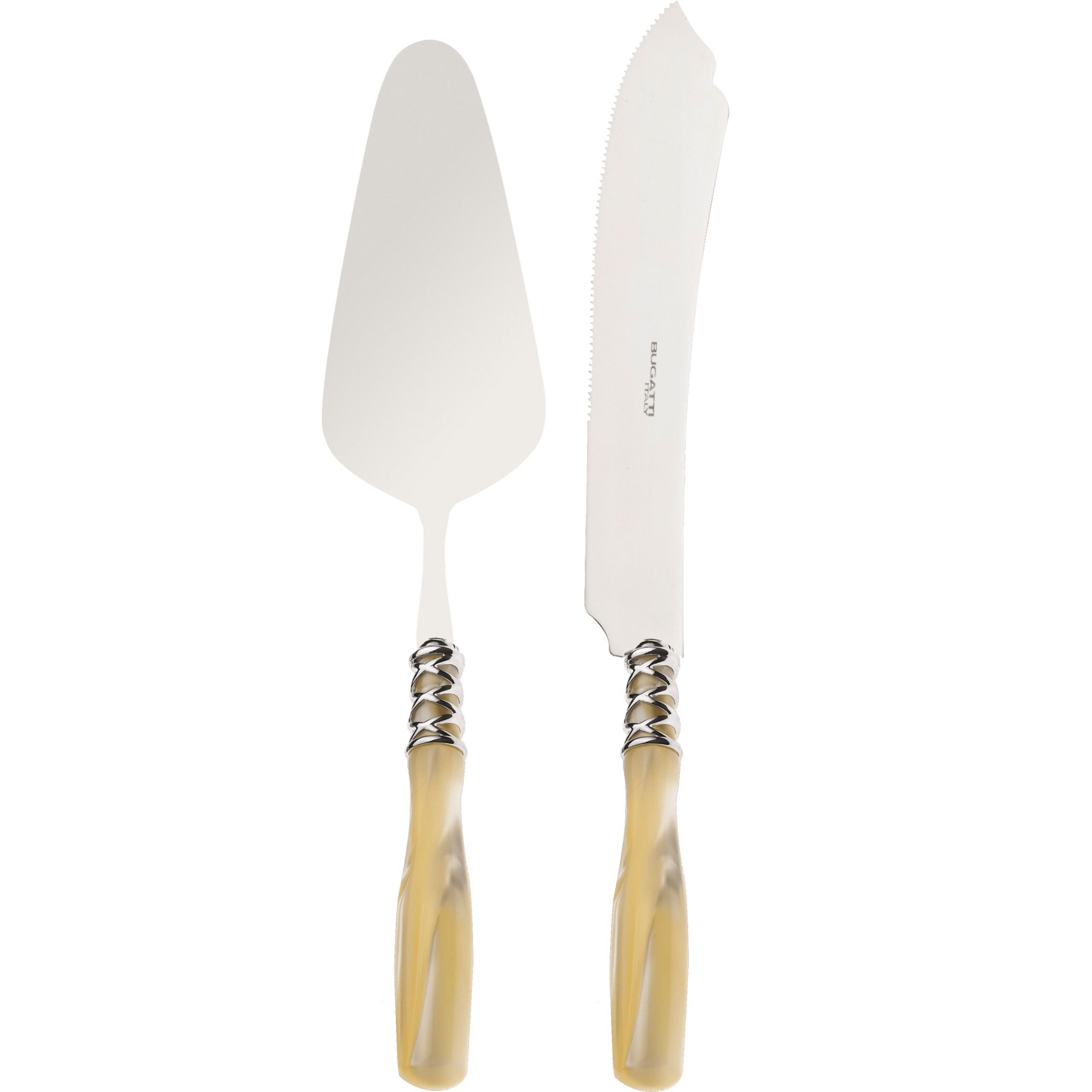 Arianna 2 Piece Cake Serving set - ivory-Casa Bugatti USA