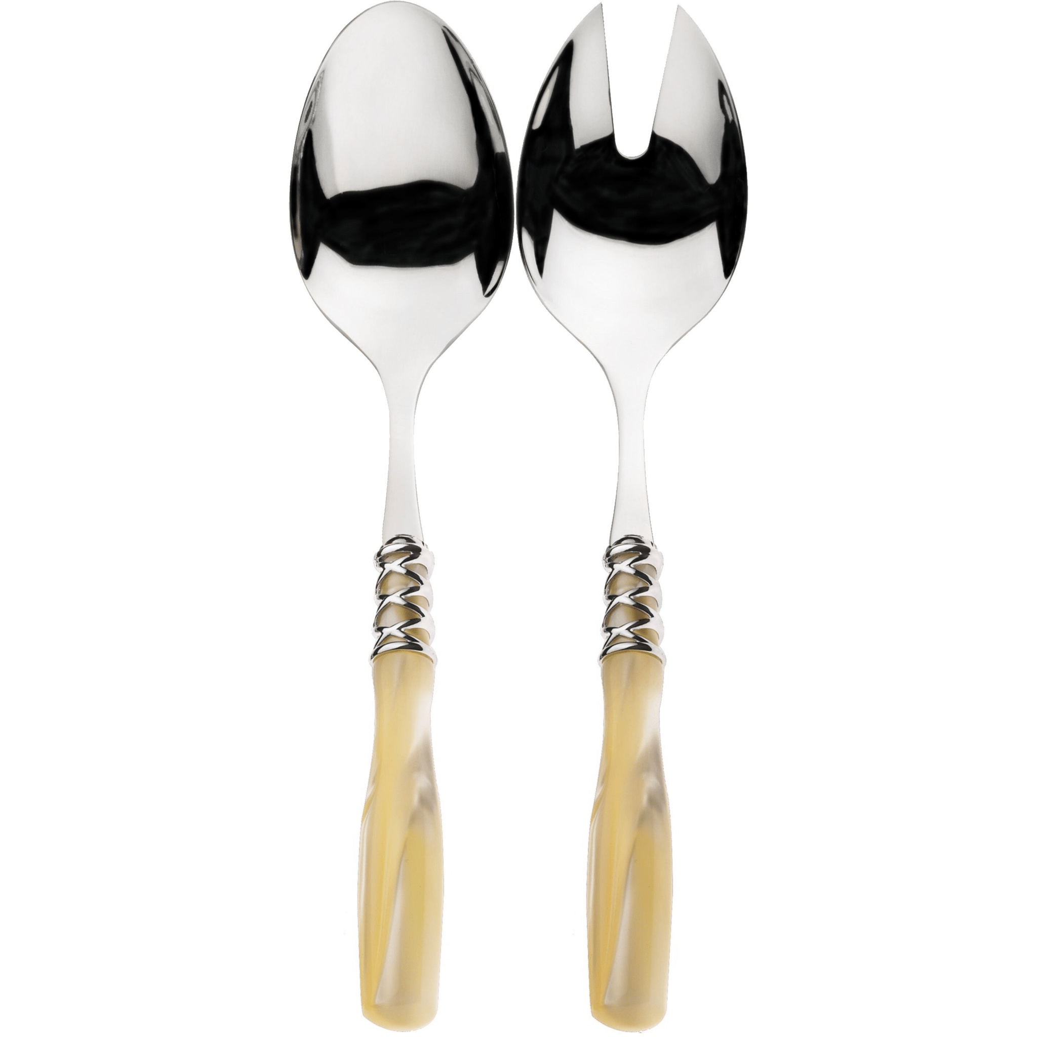 Arianna 2 Piece Salad Serving Set ivory-Casa Bugatti USA