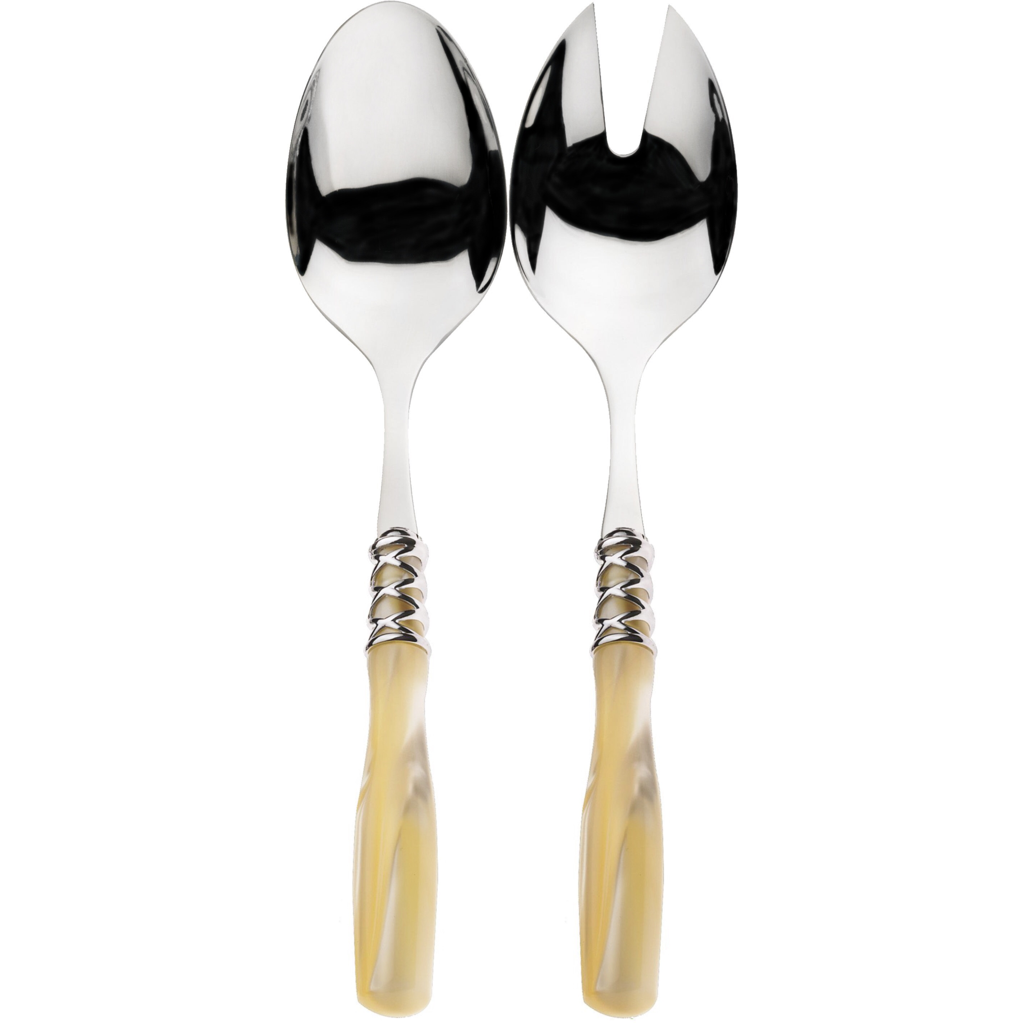 Arianna 2 Piece Salad Serving Set ivory-Casa Bugatti USA