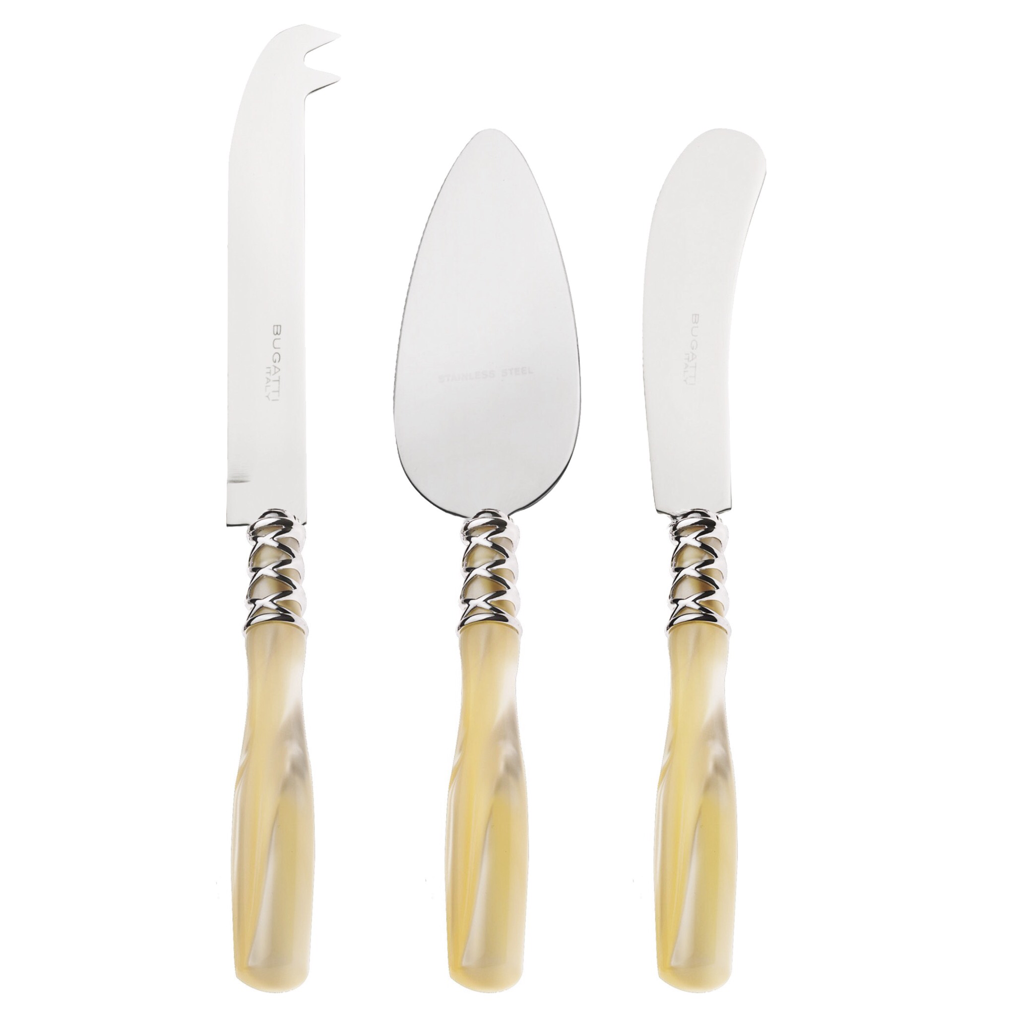 Arianna 3 Piece Cheese Knives Set ivory-Casa Bugatti USA
