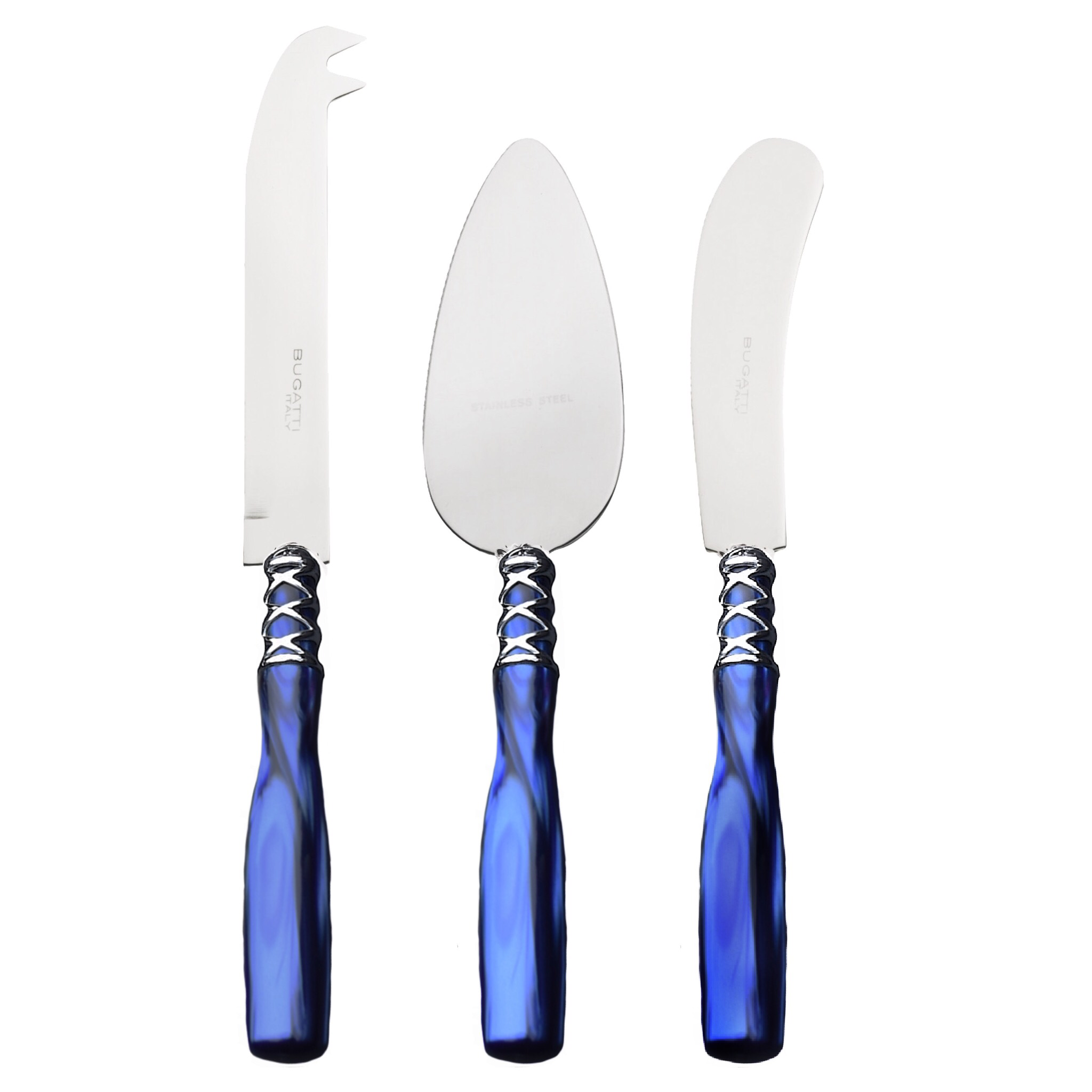 Arianna 3 Piece Cheese Knives Set Royal Blue-Casa Bugatti USA