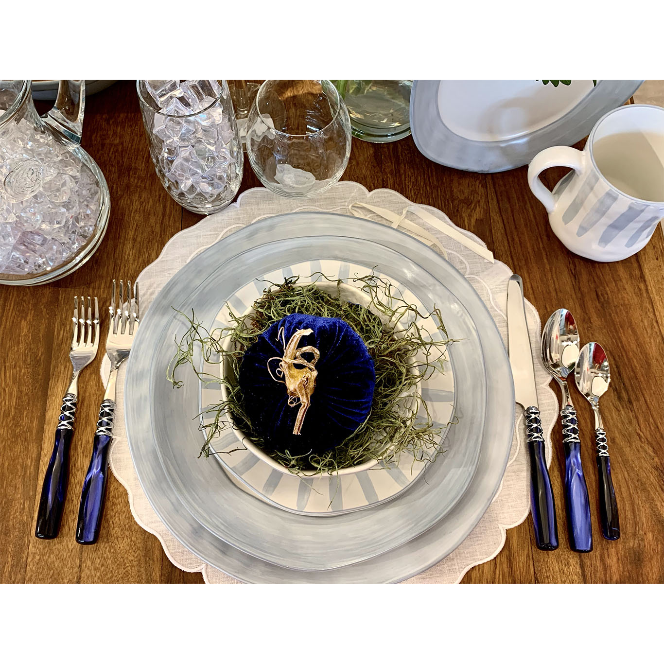 Arianna 5 Piece Place Setting - ROYAL BLUE-Casa Bugatti USA