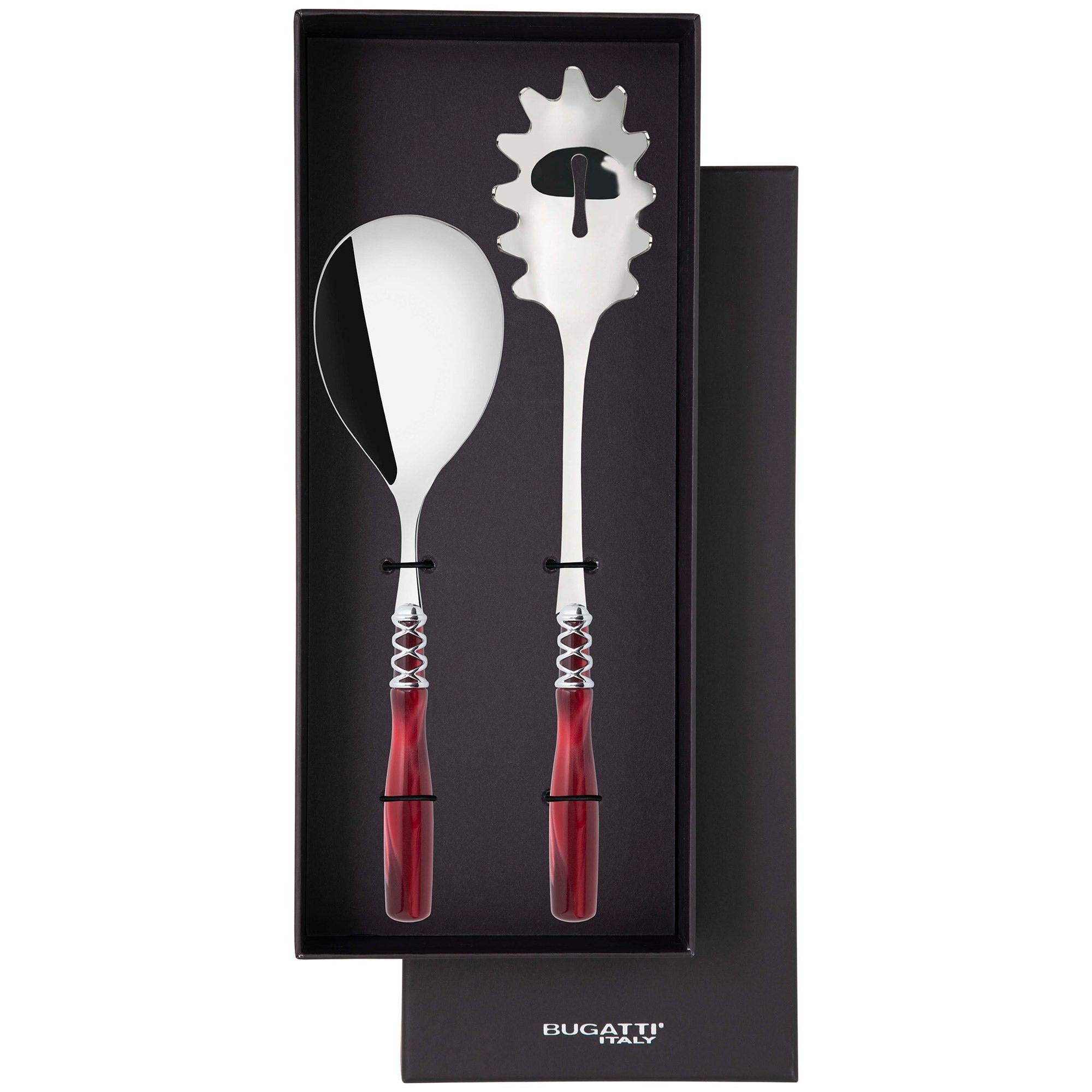 Arianna Brilliant 2 Piece Pasta Set in gift box - Burgundy