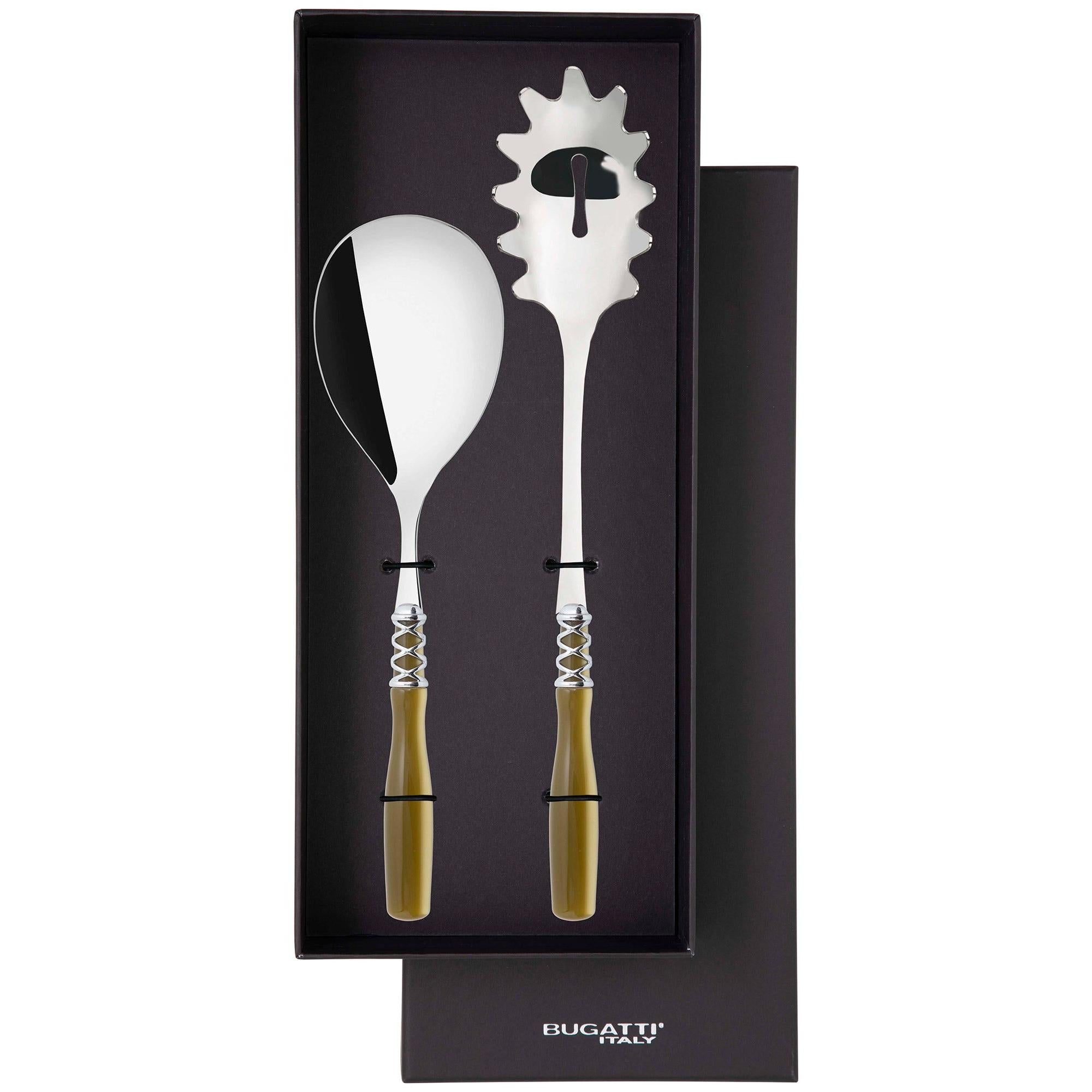 Arianna Brilliant 2 Piece Pasta Set in gift box - Chartreuse Green