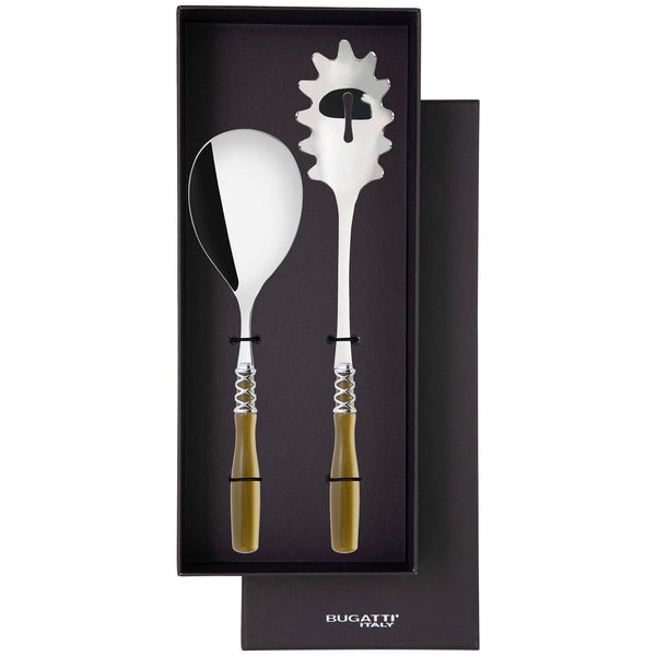 Arianna Brilliant 2 Piece Pasta Set in gift box - Chartreuse Green