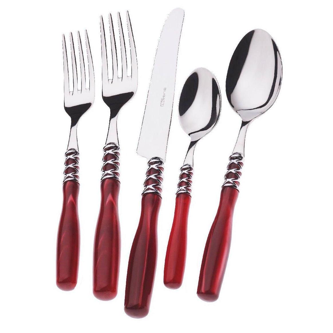 Arianna Brilliant 5 Piece Place Setting - Burgundy