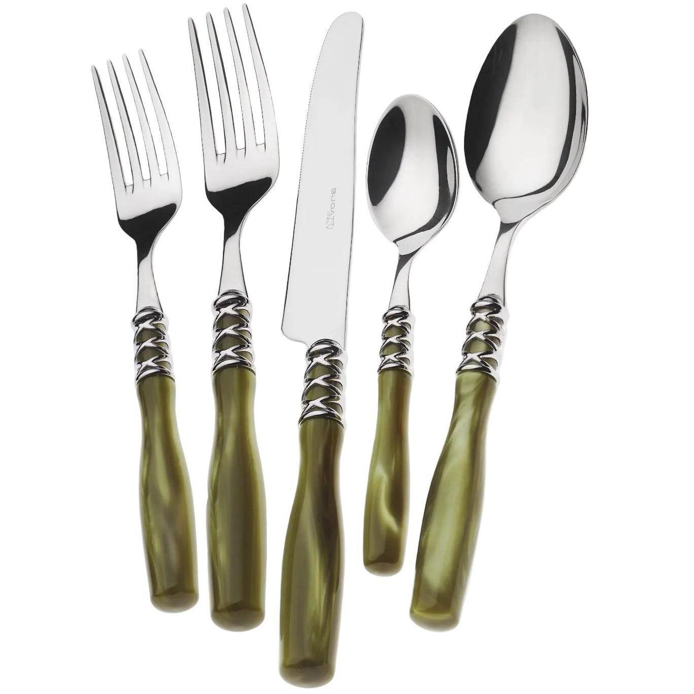 Arianna 5 Piece Place Setting - chartreuse-Casa Bugatti USA