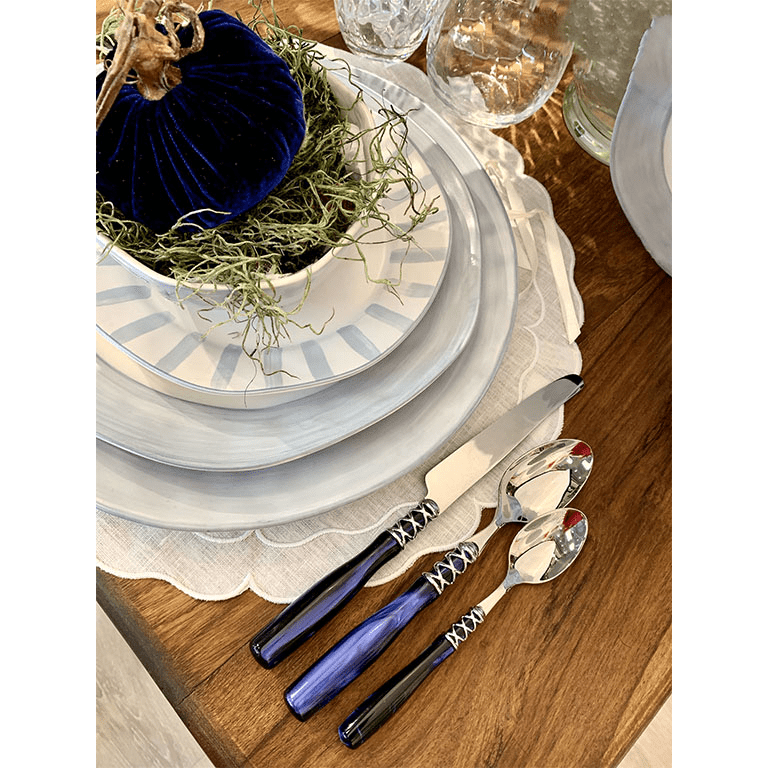 Arianna Brilliant 5 Piece Place Setting - ROYAL BLUE-Casa Bugatti USA