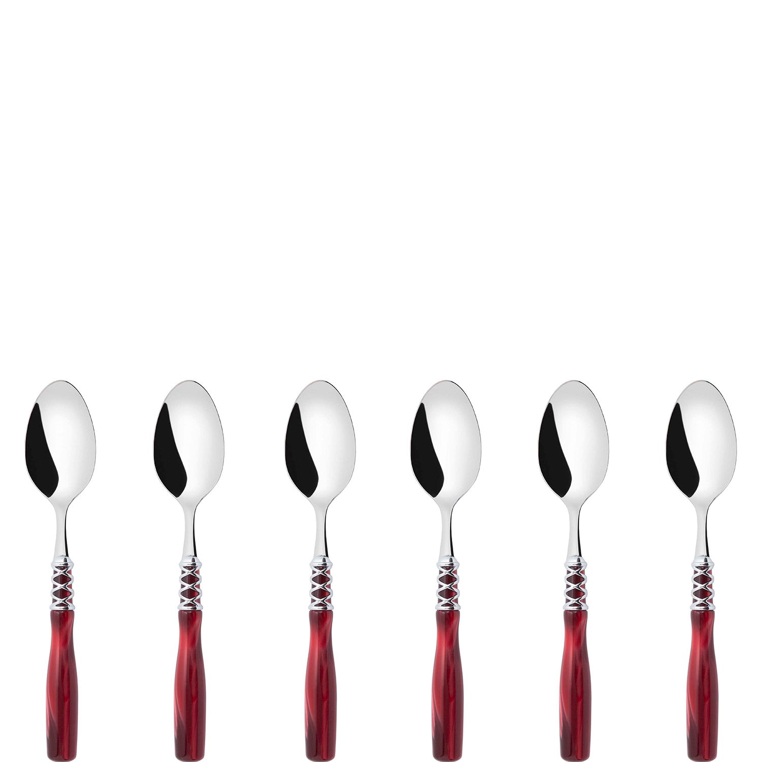 Arianna Brilliant 6 Piece Coffee Spoon Set in gift box - Burgundy