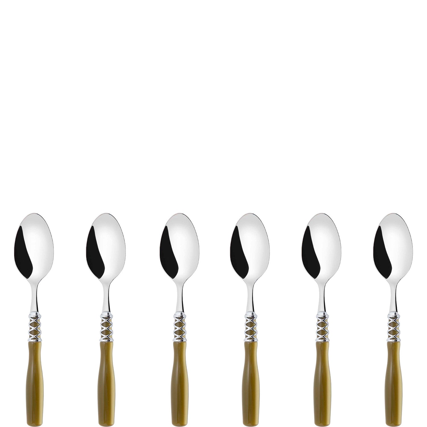 Arianna Brilliant 6 Piece Coffee Spoon Set in gift box - Chartreuse Green