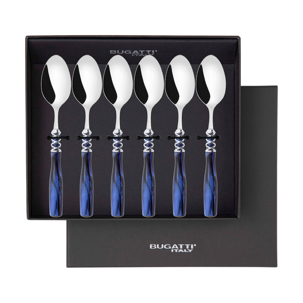 Arianna Brilliant 6 Piece Coffee Spoon Set in gift box - Royal Blue