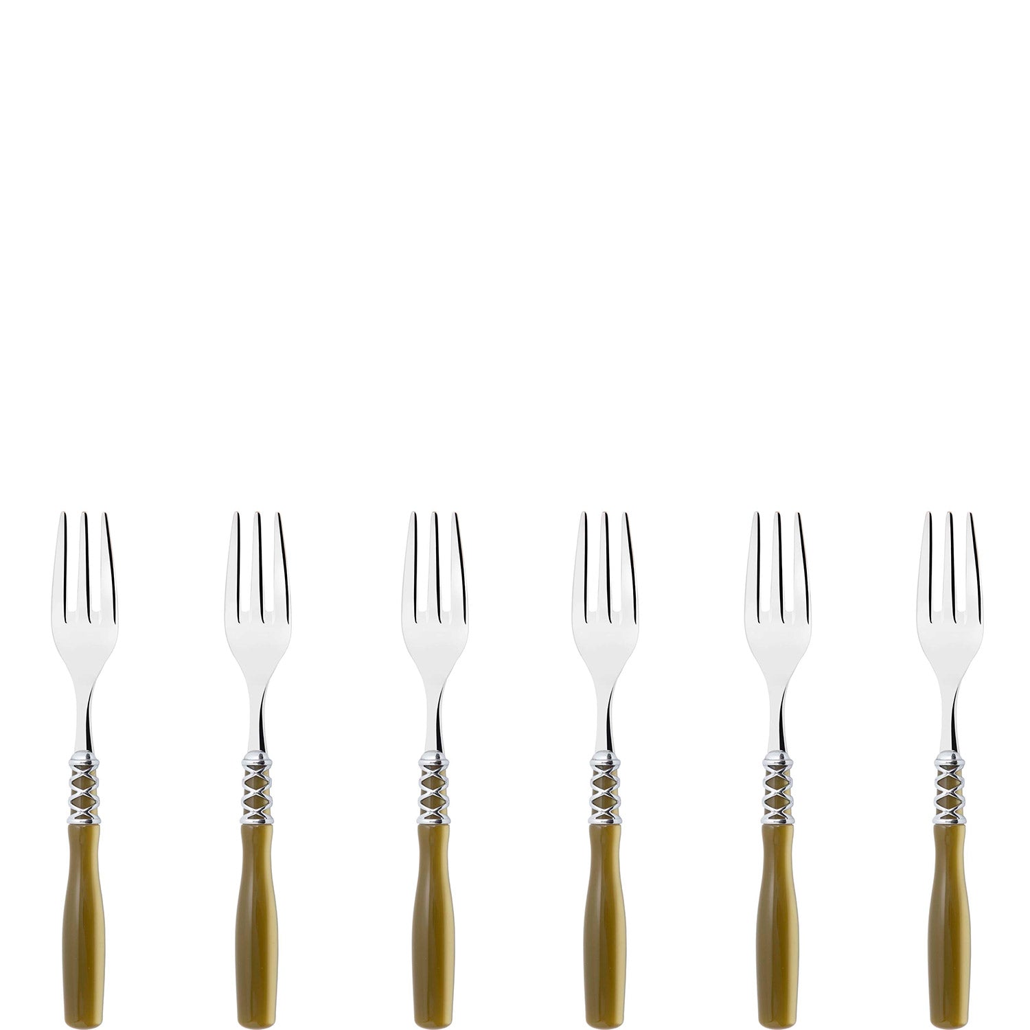 Arianna Brilliant Cocktail / Cake Fork Set in gift box - Chartreuse Green