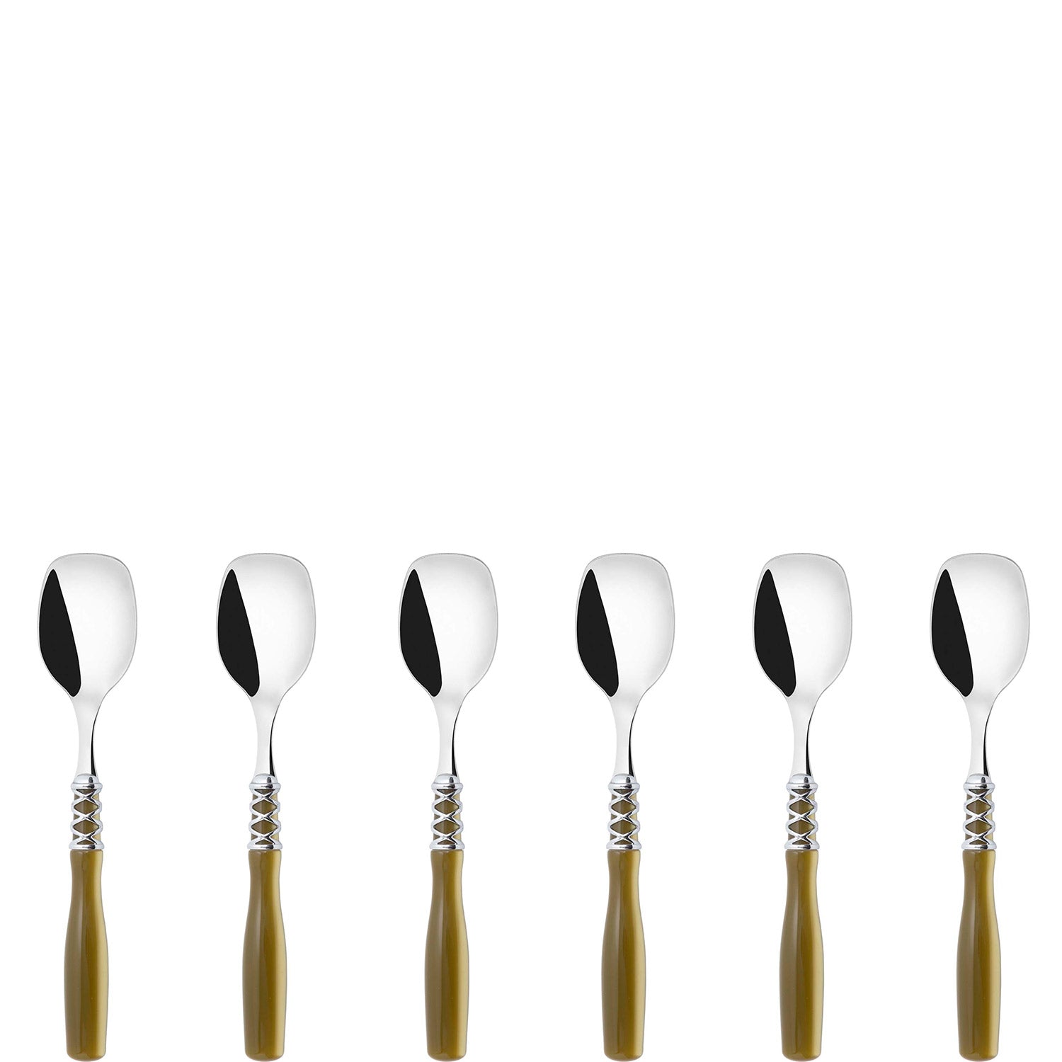 Arianna Brilliant Ice Cream Spoons Set in gift box - Chartreuse Green