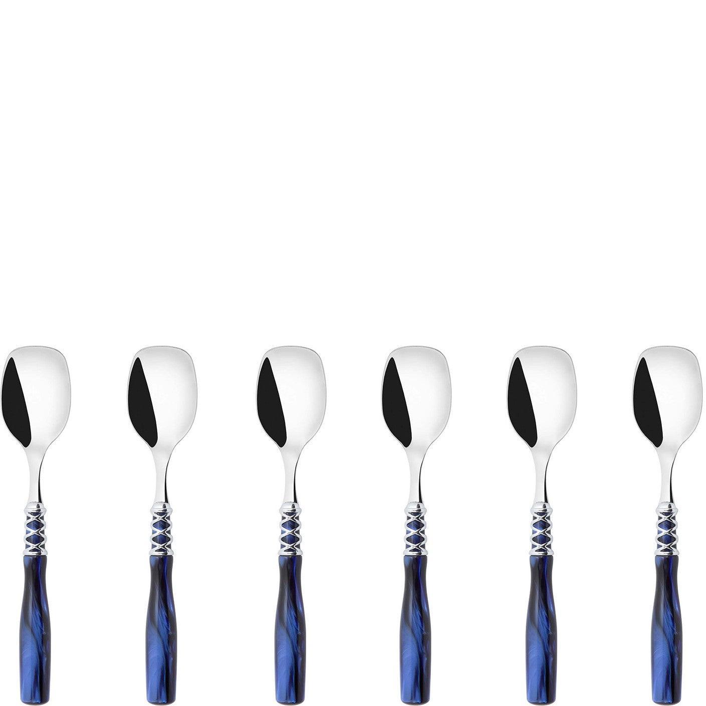 Arianna Brilliant Ice Cream Spoons Set in gift box - Royal Blue