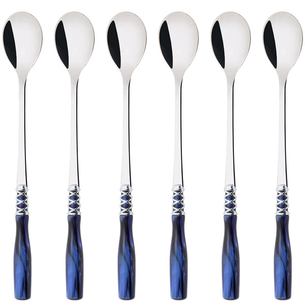 Arianna Brilliant Ice Tea / Cocktail Spoon Set in gift Set - Royal Blue