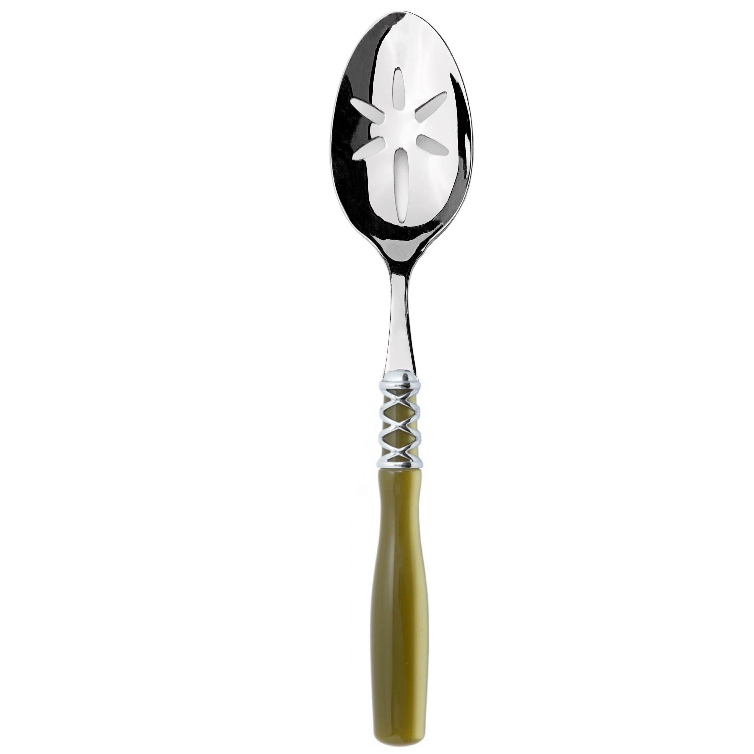 Arianna Brilliant Slotted Serving Spoon - Chartreuse Green