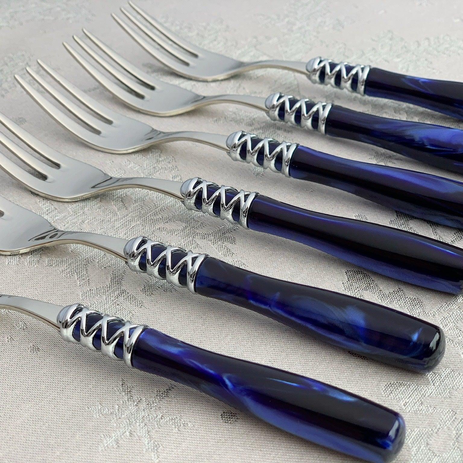 Arianna Cake Forks Set blue-Casa Bugatti USA