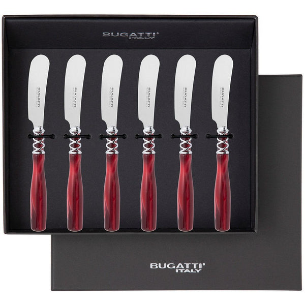 Arianna Brilliant Spreader / Butter Knife Set - Burgundy
