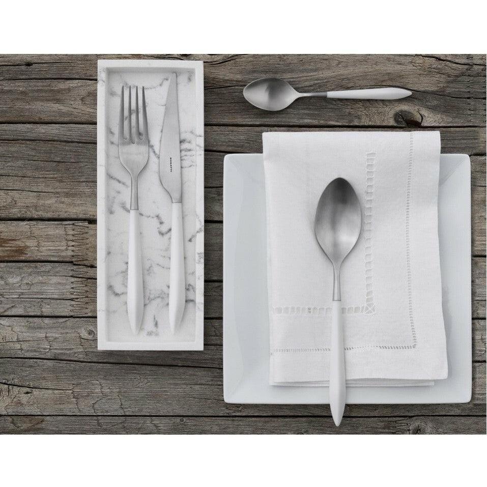 Ares brushed 5 Piece Place setting - White-Casa Bugatti USA
