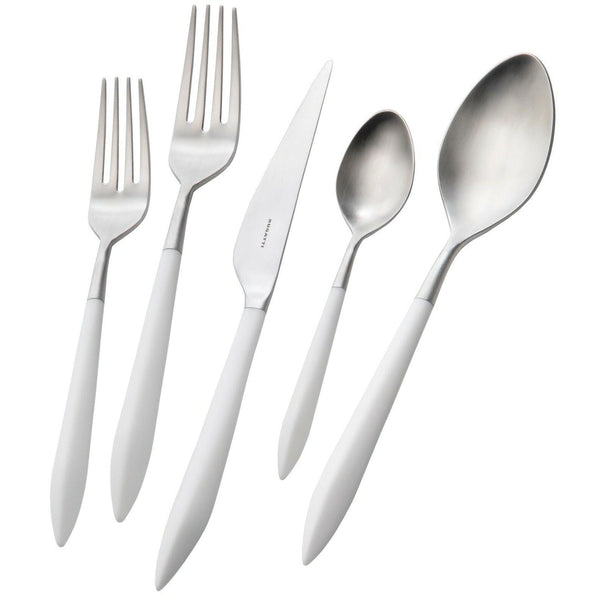 Ares brushed 5 Piece Place setting - White-Casa Bugatti USA