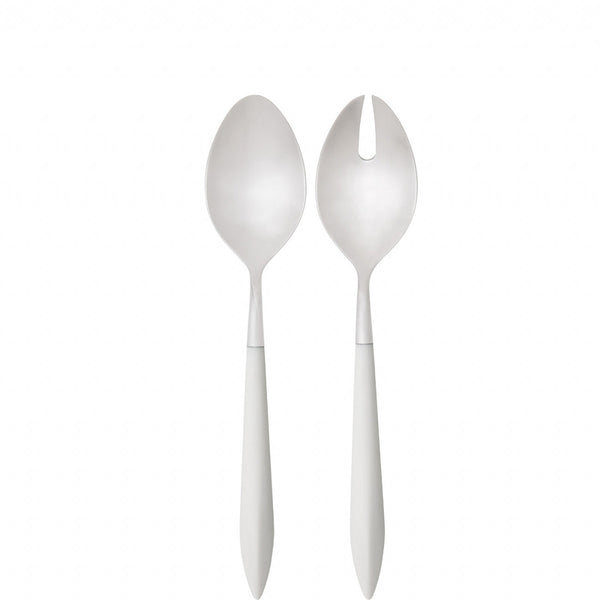 Ares Brushed 2 Piece Salad Serving Set - White-Casa Bugatti USA