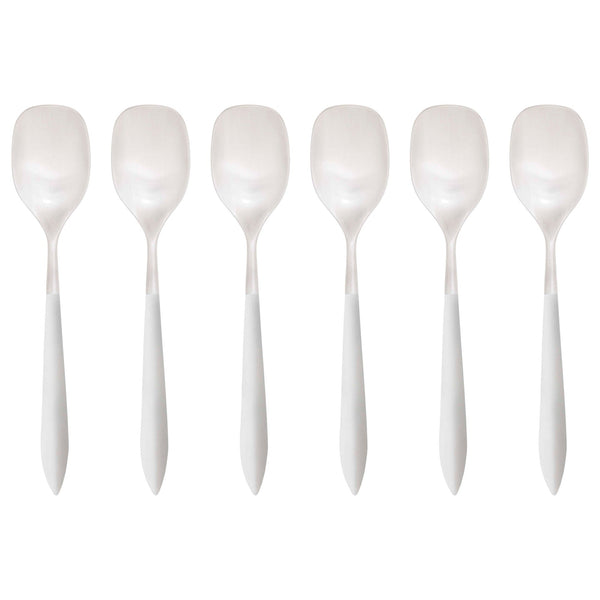 Ares Brushed Ice Cream Spoon Set, White — Casa Bugatti