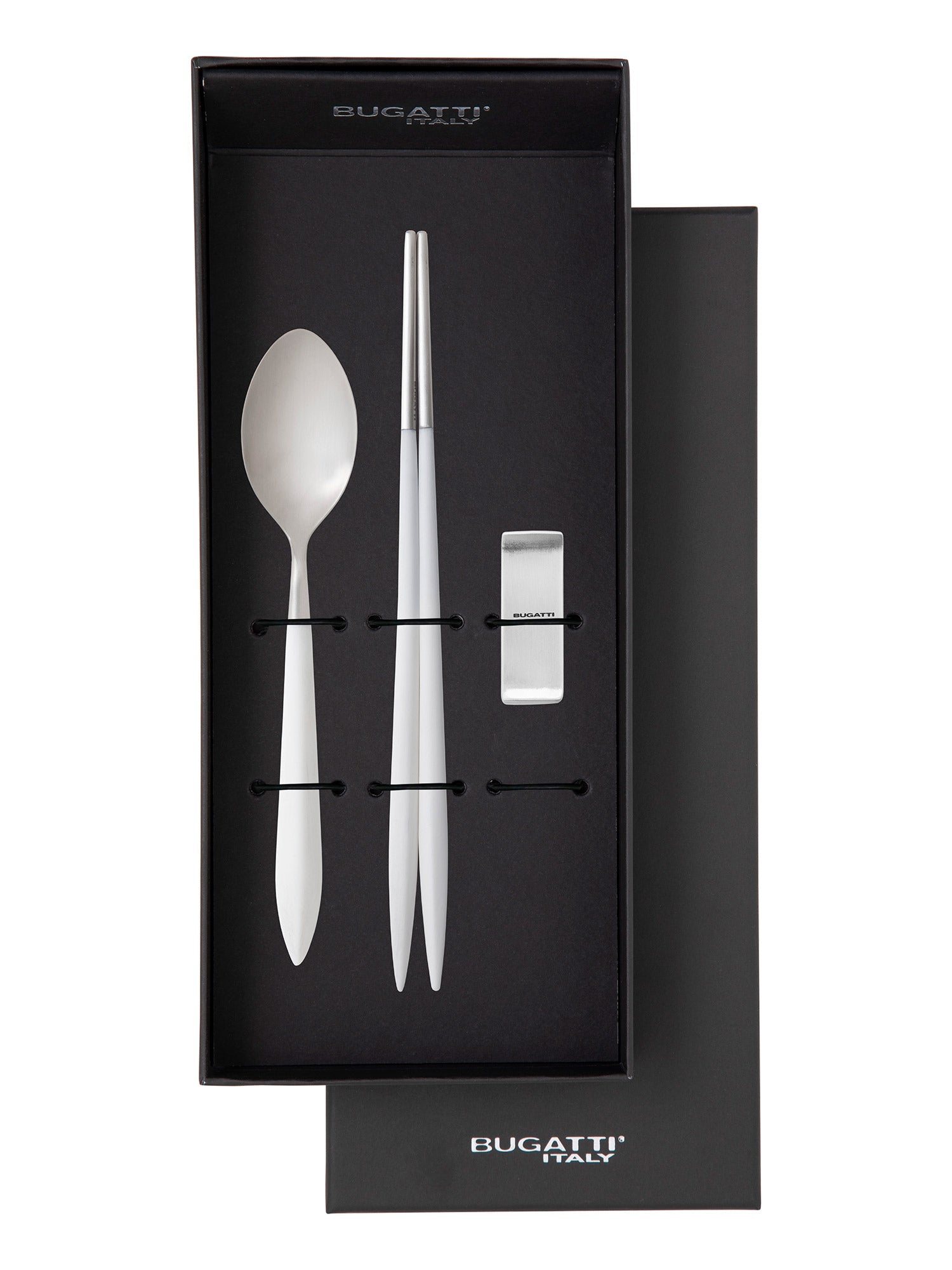 Ares Brushed Chopstick's Set for 1 Person, White — Casa Bugatti