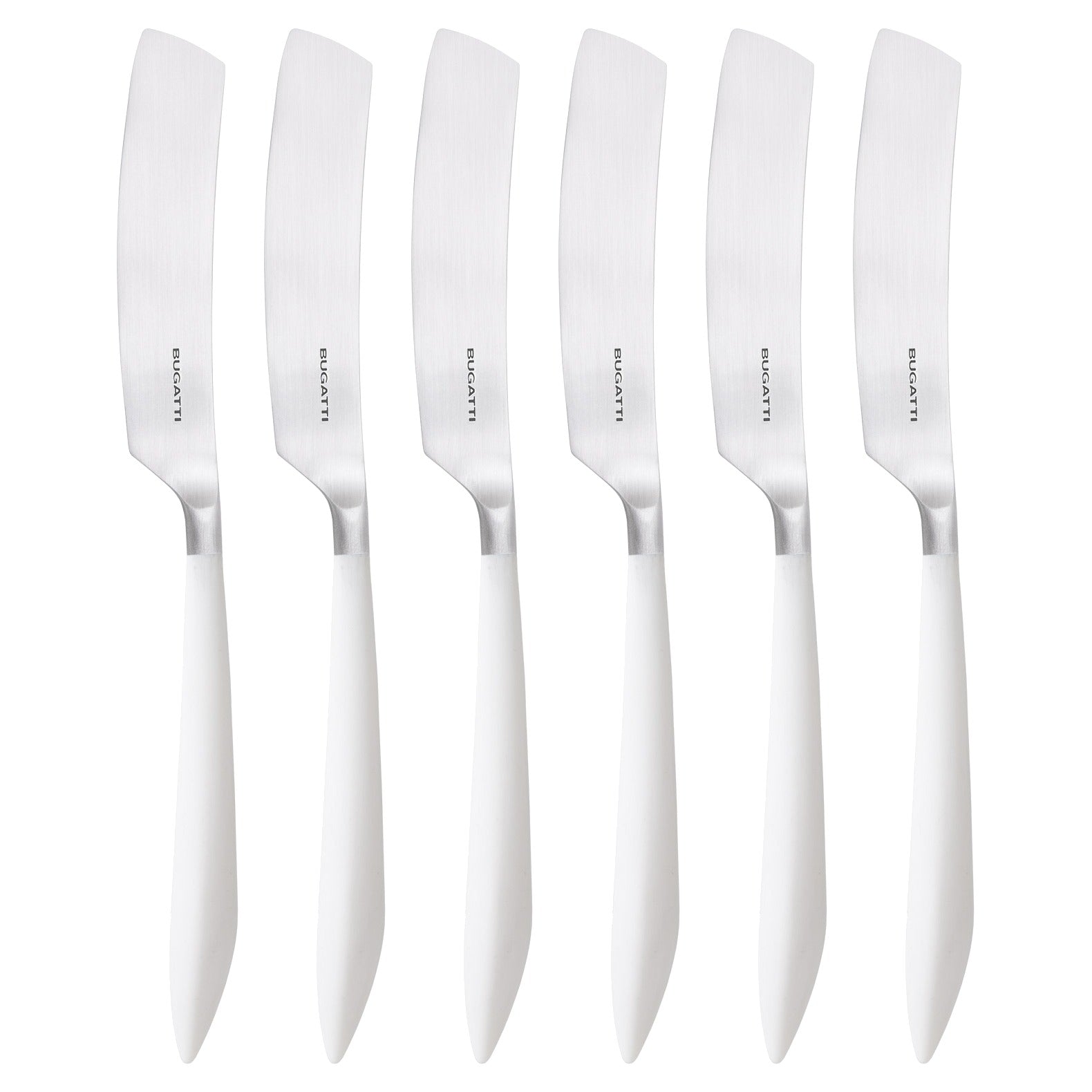 Ares Brushed Butter Knife Set - White-Casa Bugatti USA