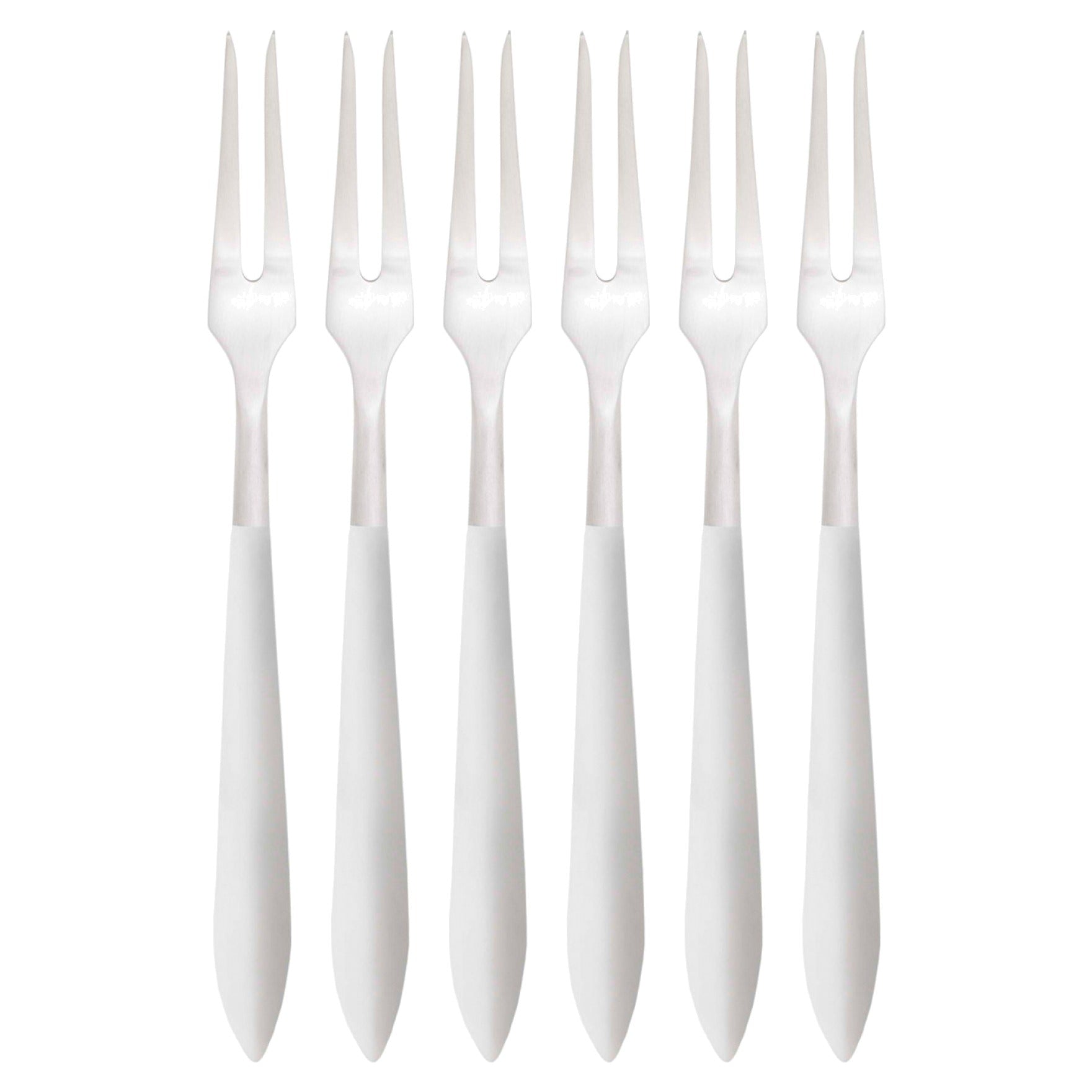 Ares Brushed Escargot Fork Set, White — Casa Bugatti