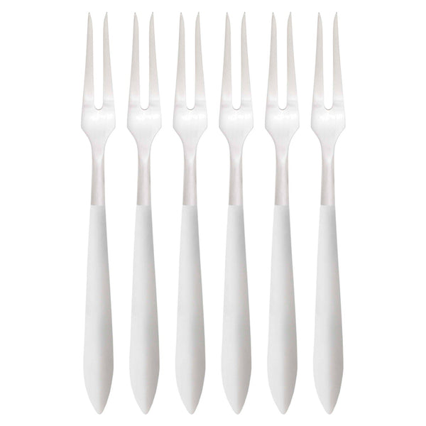 Ares Brushed Escargot Fork Set, White — Casa Bugatti