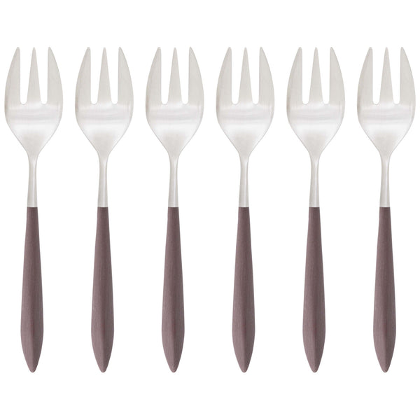 Ares Brushed Oyster Fork Set, Brown — Casa Bugatti