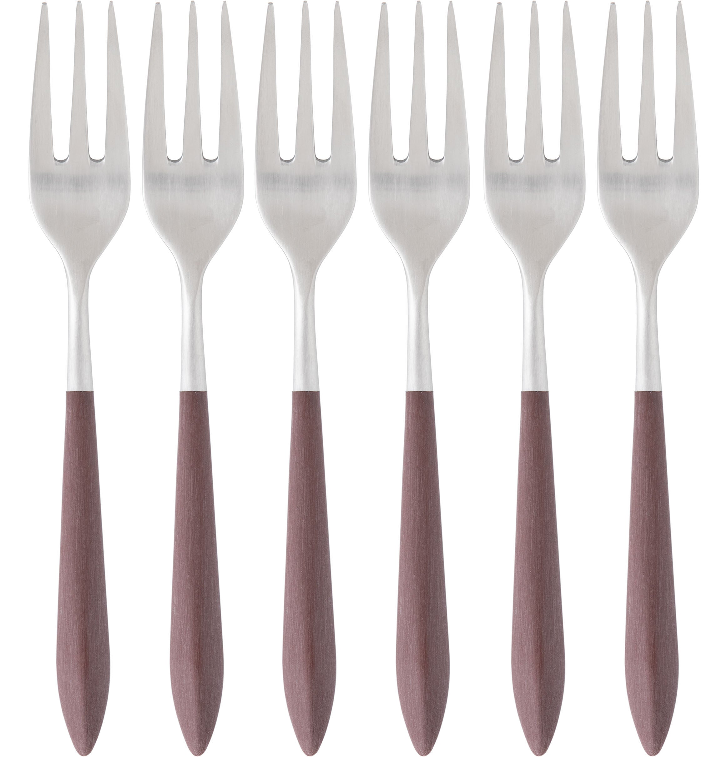 Ares Brushed Cocktail / Cake Fork Set - Brown-Casa Bugatti USA