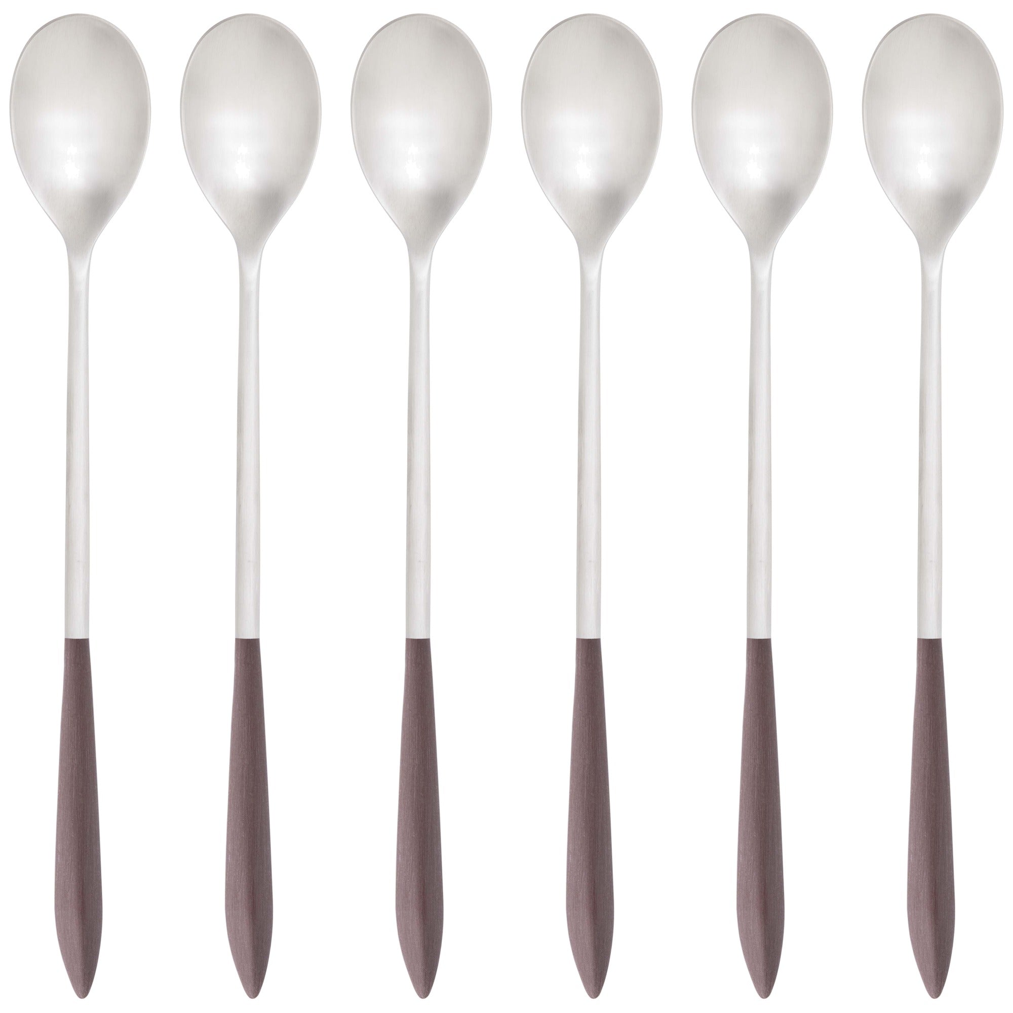 Ares Brushed Ice Tea Spoon Set, Brown — Casa Bugatti