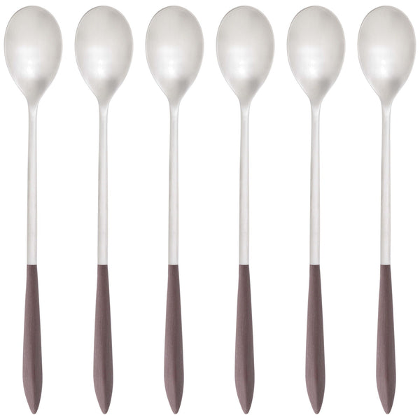 Ares Brushed Ice Tea Spoon Set, Brown — Casa Bugatti