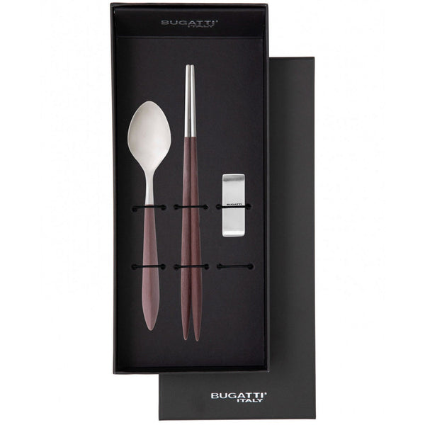 Ares Brushed Chopstick's Set for 1 Person, Brown — Casa Bugatti