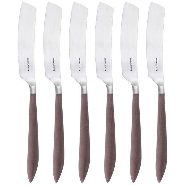 Ares Brushed Butter Knife Set, Brown — Casa Bugatti